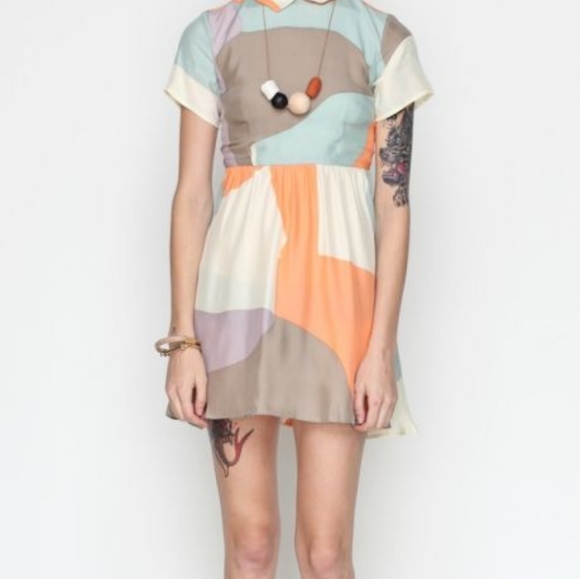 Dusen Dusen Jane Collar Maps dress Size 2 - Picture 10 of 12